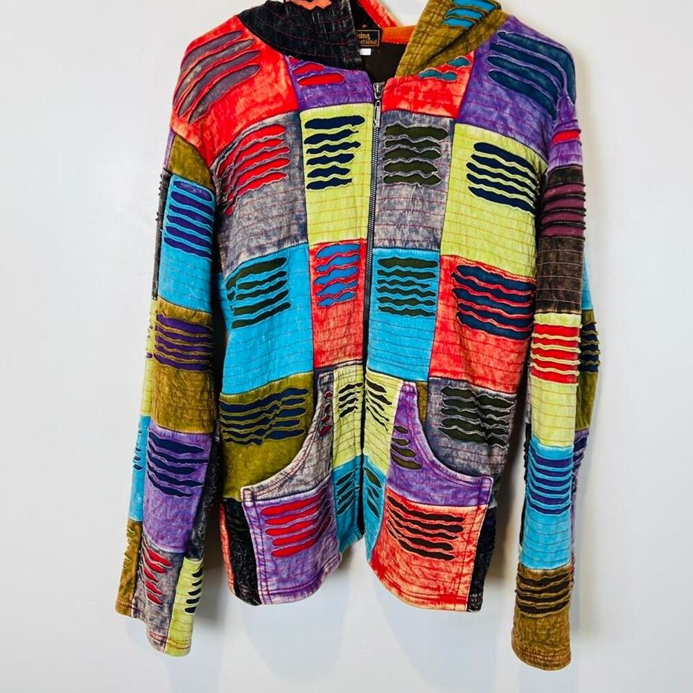 Rising International Multi Patchwork Zip Hoodie XL